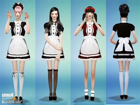 maid onepiece 메이드복 여성 의류 sims4 marigold