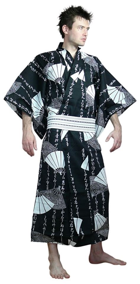 Japanese Mans Cotton Yukata Japanese Mens Wraps And Original Kimono