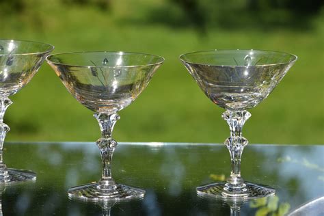 vintage etched crystal cocktail glasses set of 4 vintage crystal etched martini glass wedding
