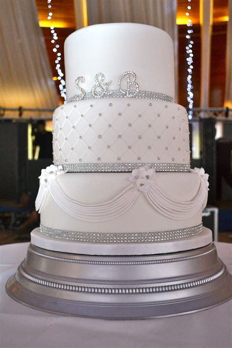 Diamante and Drapes Wedding Cake - Wedding Cakes - Cakeology