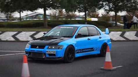 Modified cars leaving a car meet - TRAX Silverstone October 2018 