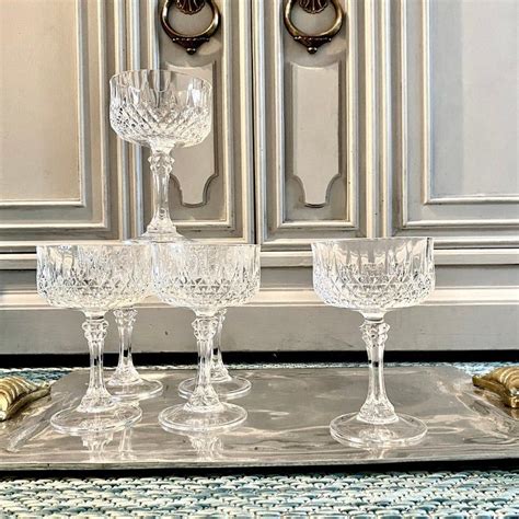 Set Of 6 Cristal Darques Longchamp Champagne Glasses Cristal Etsy