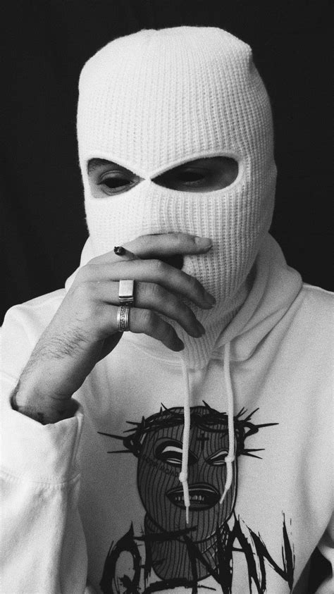 white balaclava fit black and white picture wall black and white aesthetic girl gang aesthetic