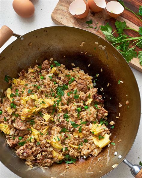 Breakfast Fried Rice Recipe With Sausage And Eggs The Kitchn