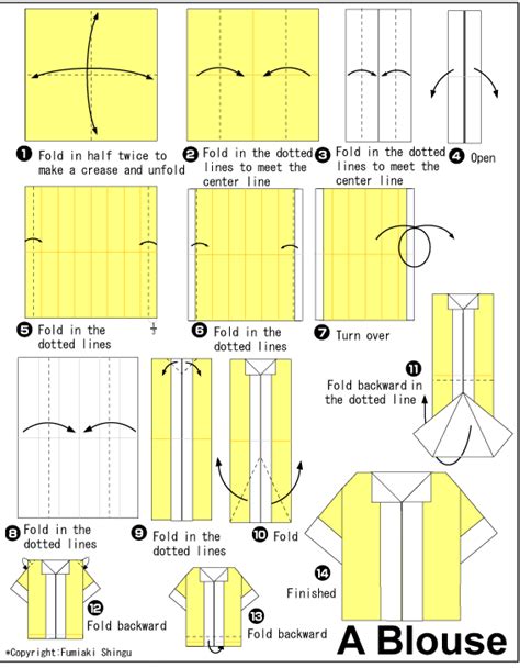 Blouse Medium Size Easy Origami Instructions For Kids
