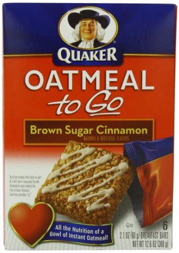 Quaker Oatmeal To Go Brown Sugar Cinnamon Breakfast Bars 21 Oz Bars