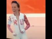 Df Rg Russian Speed Skater Olga Graf Almost Flashes Boobs At Sochi