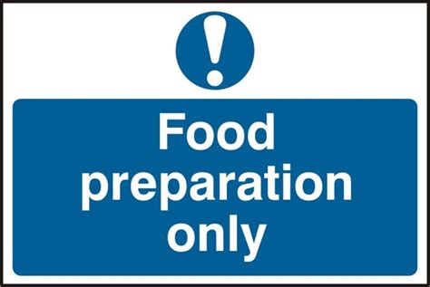 Food Preparation Only Self Adhesive Pvc Sign Food Preparation Only