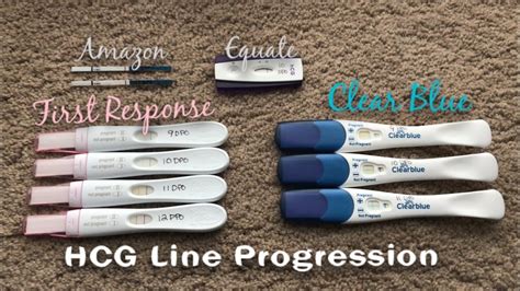 Pregnancy Test Line Progression 8 12 Dpo First Response Vs Clear