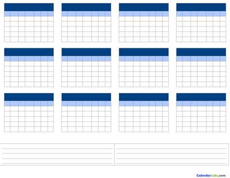 Download Yearly Blank Calendars For Free Formtemplate