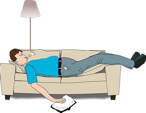 Man Sleeping On Couch Vector Clipart Image Free Stock Photo Public