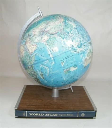 Rand Mcnally World Portrait 12 Globe With Atlas Base 3920 Picclick