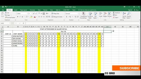 Excel How To Create Attendance Sheet In Excel Using Custom Formulas