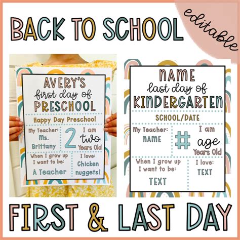 Editable First Day Of School Sign Made By Teachers