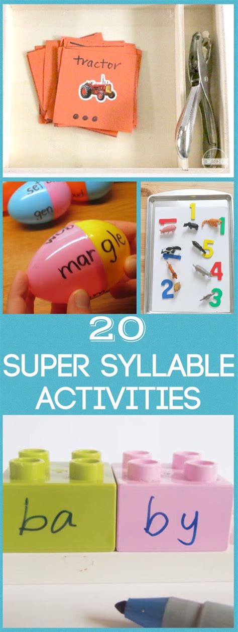 * 96 syllable cards with words/pictures * syllable sorting mats with collection of pict. 20 Fun & Clever Syllable Activities