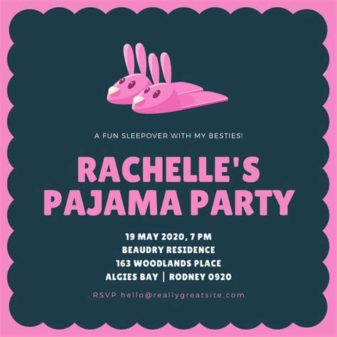 Customize 2833 Pajama Party Invitation Templates Online Canva
