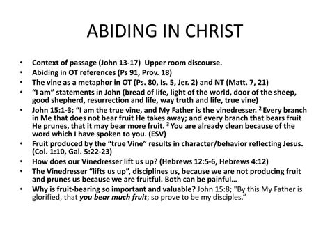Ppt Abiding In Christ Powerpoint Presentation Free Download Id2415852