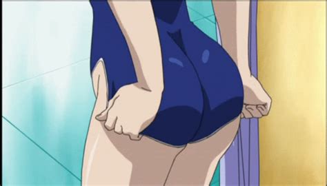 Wendy Garrett Gunxsword Animated Animated  Screencap 1girl Ass Blue One Piece Swimsuit