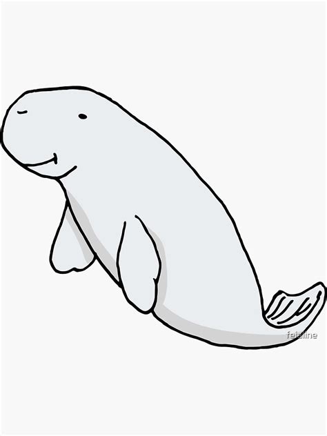 Cute Baby Dugong Sticker For Sale By Feialine Redbubble