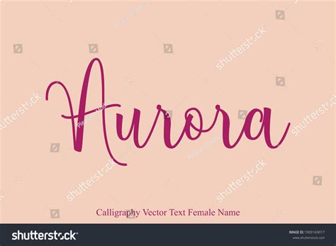 Nombre Femenino Aurora En Elegante Vector De Stock Libre De