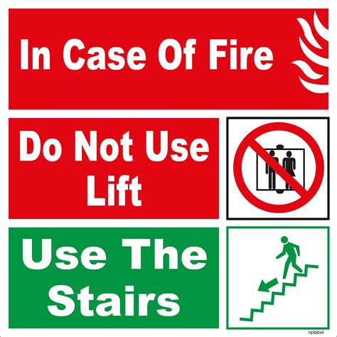 Buy In Case Of Fire Do Not Use Elevators Use Stairs Warning Stickers