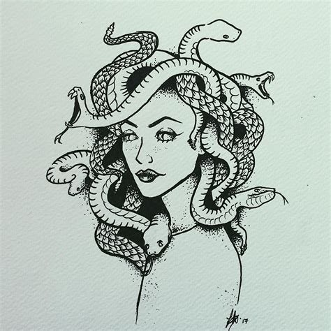 Medusa Line Drawing At Paintingvalley Com Explore Collection Of Medusa Line Drawing