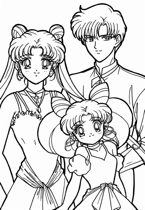 Sailor Moon Coloring Book Luxury Usagi Mamoru And Chibiusa Coloring Page Sailormoon Sailor