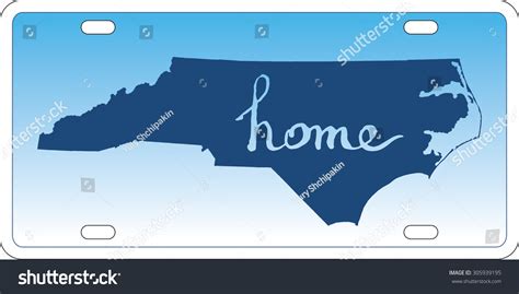 North Carolina State License Plate Vector Royalty Free Stock Vector