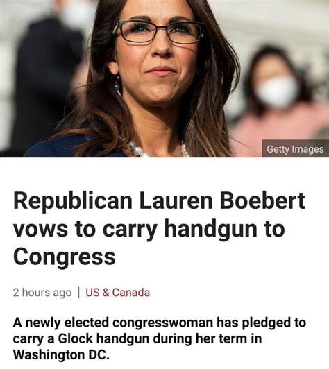 Getty Images Republican Lauren Boebert Vows To Carry Handgun To