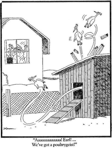 Far Side Poultrygeist Far Side Cartoons Far Side Comics The Far Side