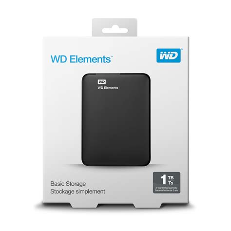 Wd Elements Portable Storage 1tb Black Wdbuzg0010bbkw External Hdd