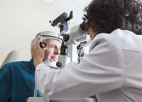 Optometrist With Senior Patient
