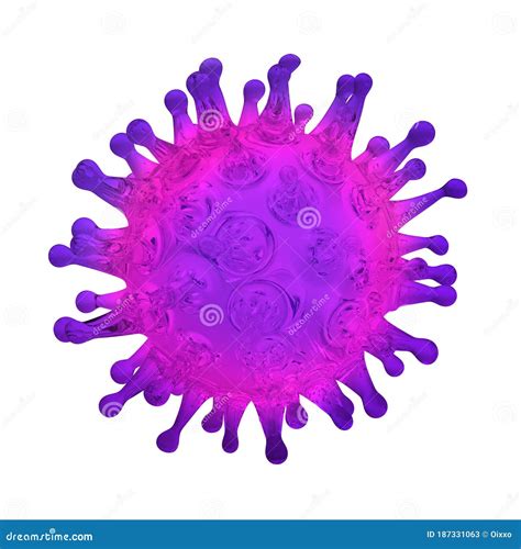 Purple Violet Virus Bacteria Cell Colorful 3d Render Image Isolated On