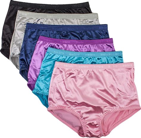 Barbra Lingerie Satin Panties S To Plus Size Womens Underwear Full Coverage Brief Multi Pack