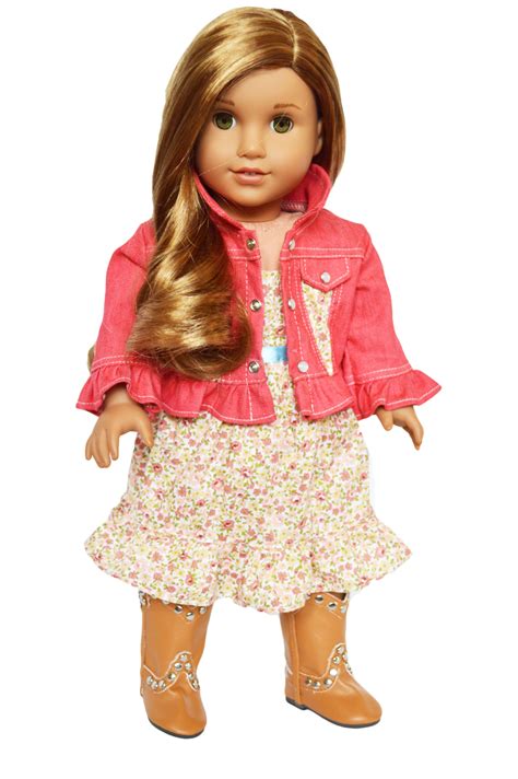 American Creations Denim Floral Skirt Outfit Compatible With 18 Inch American Girl And My Life