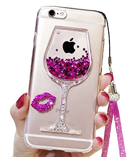 Iphone 7 Plus Cute Case 7 Plus Liquid Glitter Case Black Lemon Goblet Wine Glass Liquid