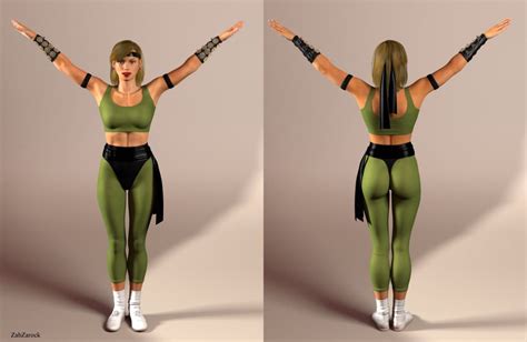 Sonya Blade 3D Model Full View By ZabZarock Deviantart Com On