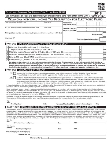 Printable Oklahoma Tax Form 511 Printable World Holiday