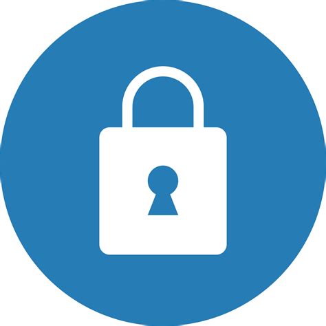 Blue Circle Lock Privacy Safe Secure Security Icon Free Download
