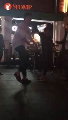 The brawl occurred in the early hours of monday morning, jan. Men fight outside bar in Clarke Quay while 2 others try to ...