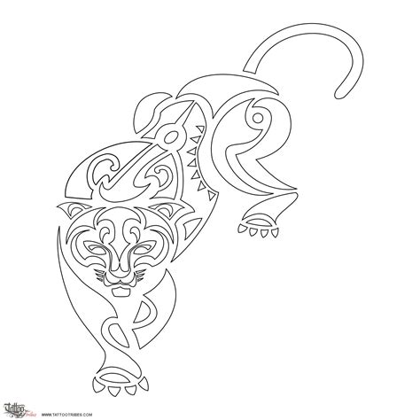 Cougar Strength Resoluteness Cougar Puma Original Tribal Tattoo Design