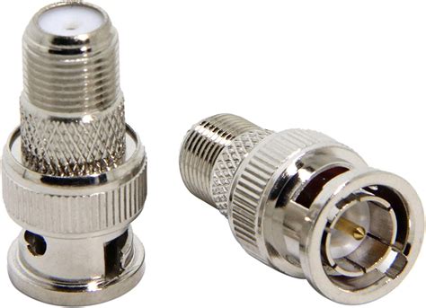 F To Bnc Connector Pack Bnc Male Plug To F Female Jack Adapter Coax Connector Rg Rg