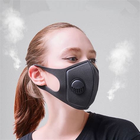 Black Anti Dust Mask Pm Activated Carbon Filter Face Mouth Masks Reusable Mouth Cover Anti