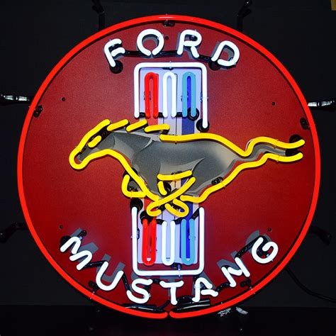 Ford Mustang Red Neon Sign With Backing Automotive Neon Signs