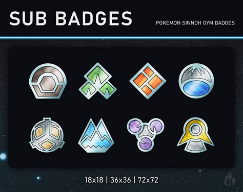 Twitch Sub Badges Pokemon Sinnoh Gym Badges Etsy