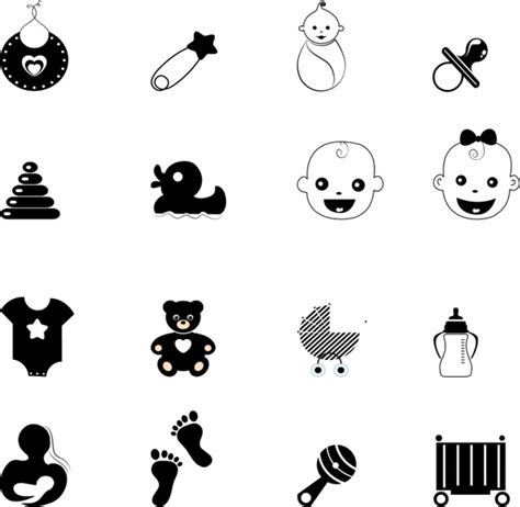 Cute Baby Icons Free Vector Vectors Free Download Graphic Art Designs