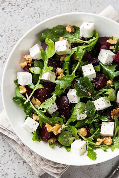 Roasted Beet Salad With Arugula Feta And Garlic Vinaigrette — Just