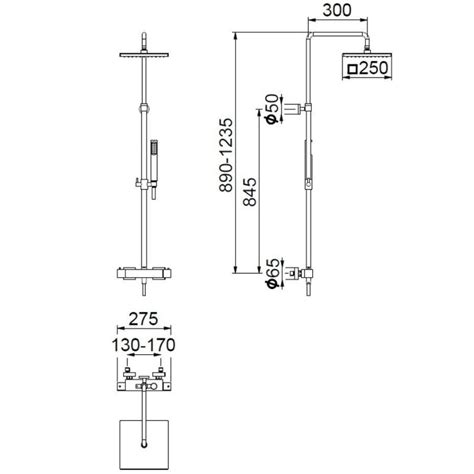 Square Shower Column With X Shower Head Visentin Shower Aa