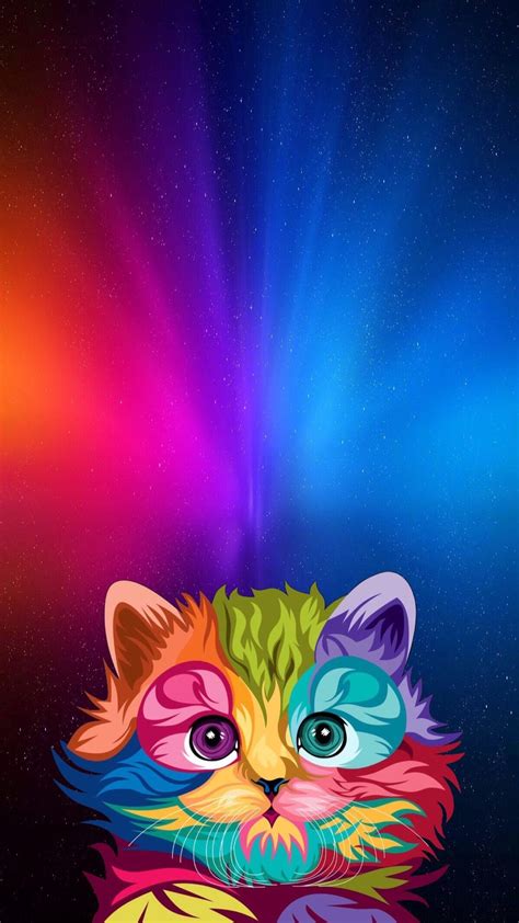 Galaxy Painting Cat Painting Cat Wallpaper Colorful Wallpaper