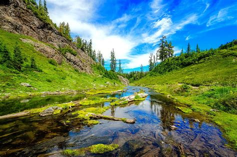 1920x1080px 1080p Free Download Mountain Creek In Spring Hills